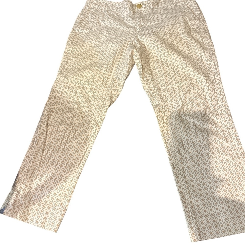 Banana Republic Beige Patterned Chinos hampton fit-petite